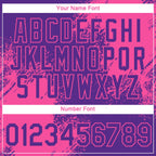 Custom Purple Pink 3D Pattern Design Abstract Brush Stroke Performance T-Shirt