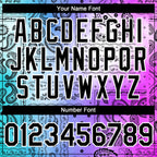 Custom Purple Black Blue-White 3D Pattern Design Gradient Rave Party Ethnic Paisley Bandana Authentic Baseball Jersey