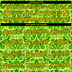 Custom Neon Green Black 3D Pattern Design Rave Party Ethnic Paisley Bandana Authentic Baseball Jersey