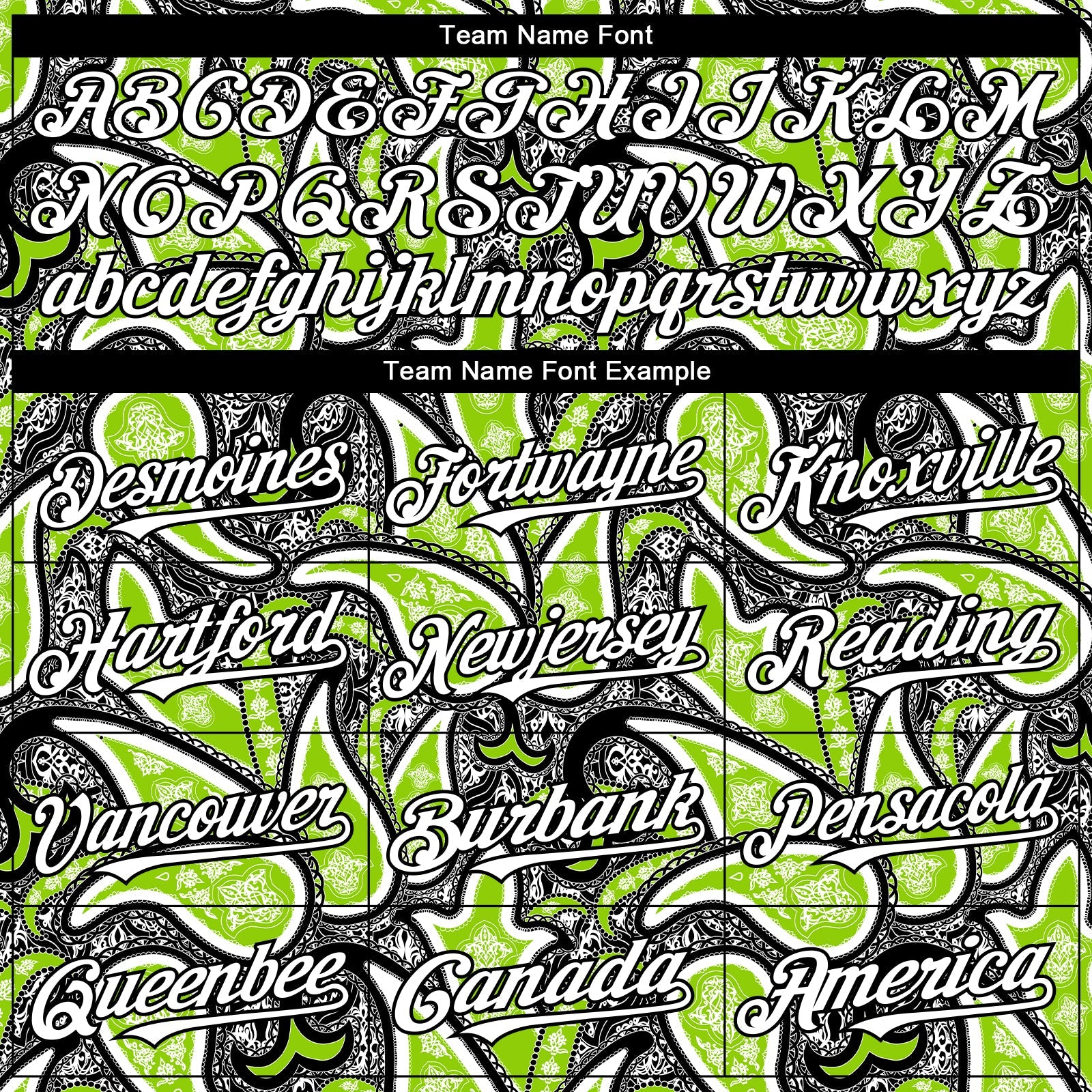 Custom Black White-Neon Green 3D Pattern Design Rave Party Ethnic Paisley Bandana Authentic Baseball Jersey