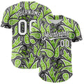 Custom Black White-Neon Green 3D Pattern Design Rave Party Ethnic Paisley Bandana Authentic Baseball Jersey