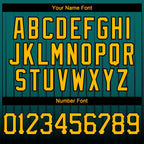 Custom Teal Gold-Black 3D Pattern Design Gradient Geometric Shape Authentic Baseball Jersey