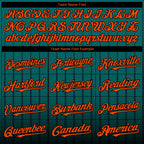 Custom Teal Orange-Black 3D Pattern Design Gradient Geometric Shape Authentic Baseball Jersey