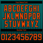 Custom Teal Orange-Black 3D Pattern Design Gradient Geometric Shape Authentic Baseball Jersey