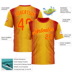 Custom Yellow Orange 3D Pattern Design Gradient Spain Sportswear Performance T-Shirt