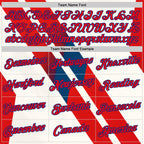 Custom Cream Fire Red-Royal 3D Pattern Design Canada America Sportswear Performance T-Shirt