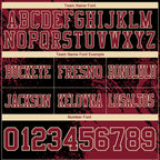 Custom Black Crimson-Cream 3D Pattern Abstract Brush Stroke Authentic Football Jersey