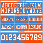 Custom Powder Blue White-Orange 3D Pattern Abstract Brush Stroke Authentic Football Jersey
