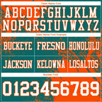 Custom Teal White-Orange 3D Pattern Abstract Brush Stroke Authentic Football Jersey