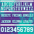 Custom Purple White-Aqua 3D Pattern Abstract Brush Stroke Authentic Football Jersey