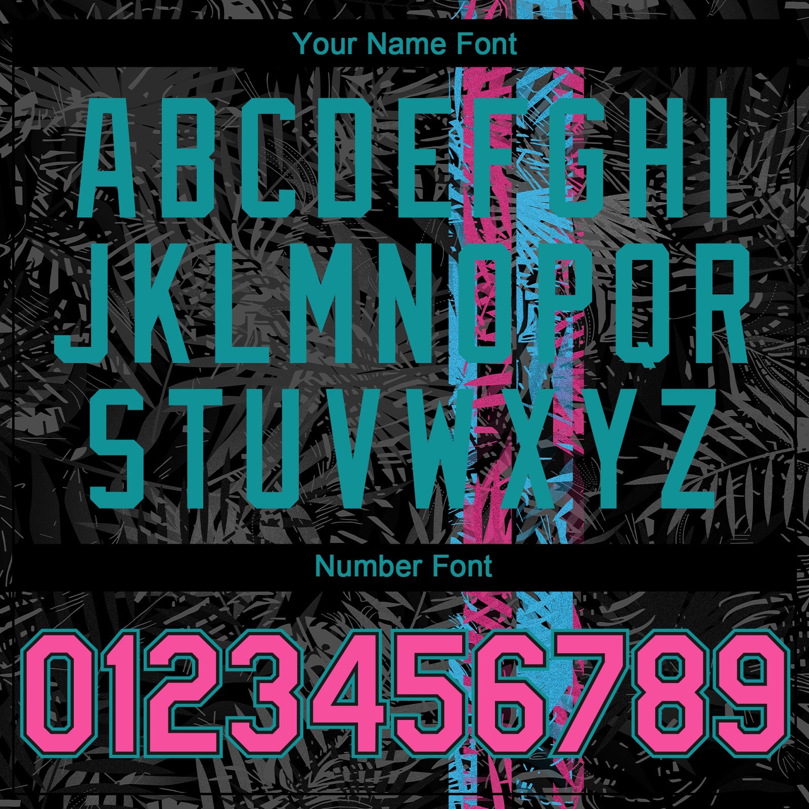 Custom Black Pink-Teal 3D Hawaii Tropical Palm Leaves Authentic Baseball Jersey