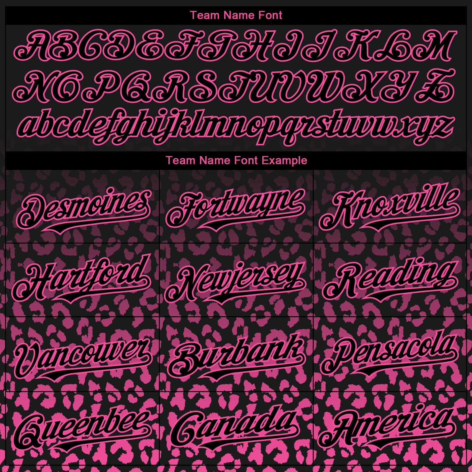 Custom Black Pink 3D Pattern Design Gradient Leopard Print Authentic Baseball Jersey