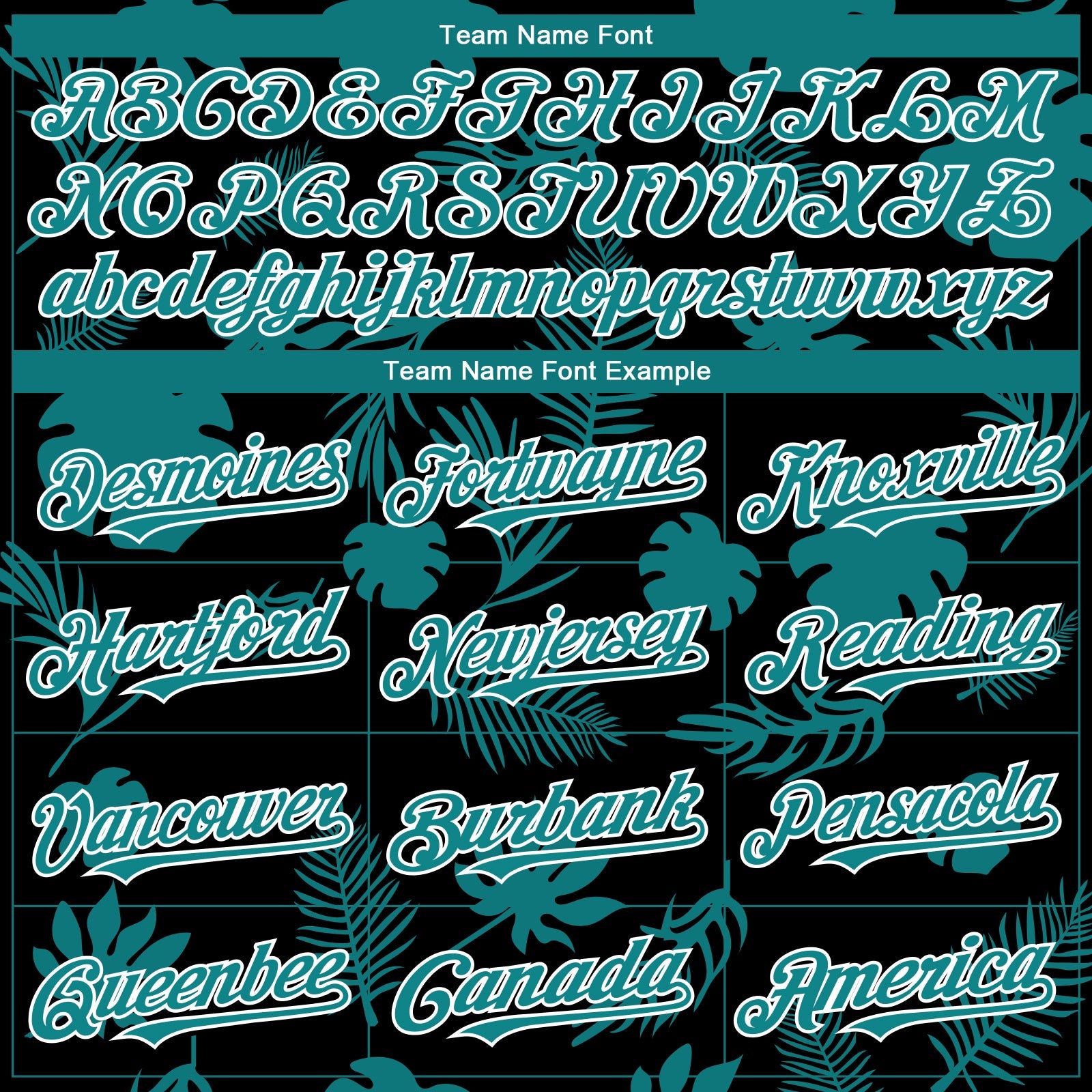 Custom Black Teal-White 3D Hawaii Palm Leaves Authentic Baseball Jersey