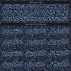 Custom Black Light Blue 3D Pattern Design Flower Authentic Baseball Jersey