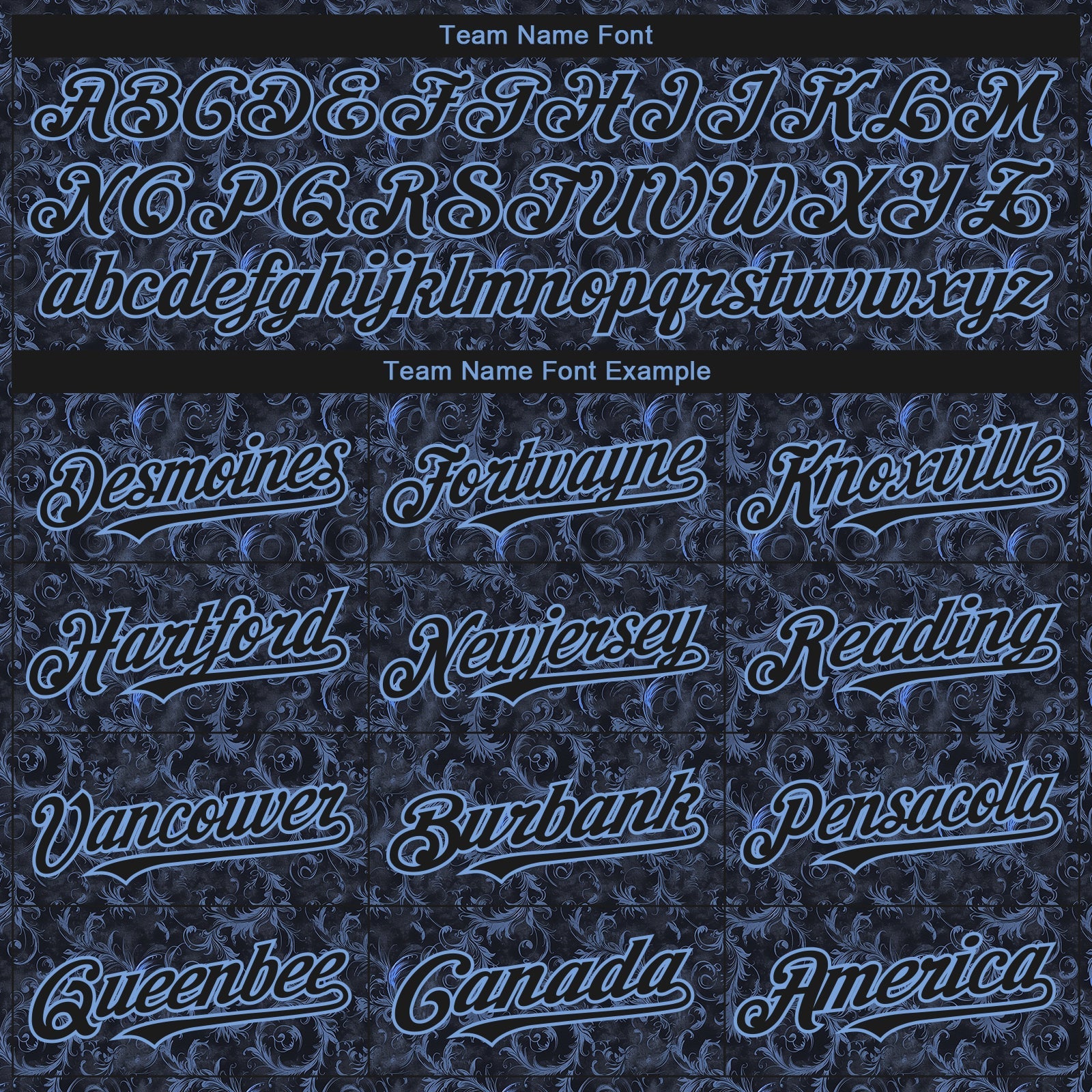 Custom Black Light Blue 3D Pattern Design Flower Authentic Baseball Jersey