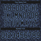 Custom Black Light Blue 3D Pattern Design Flower Authentic Baseball Jersey