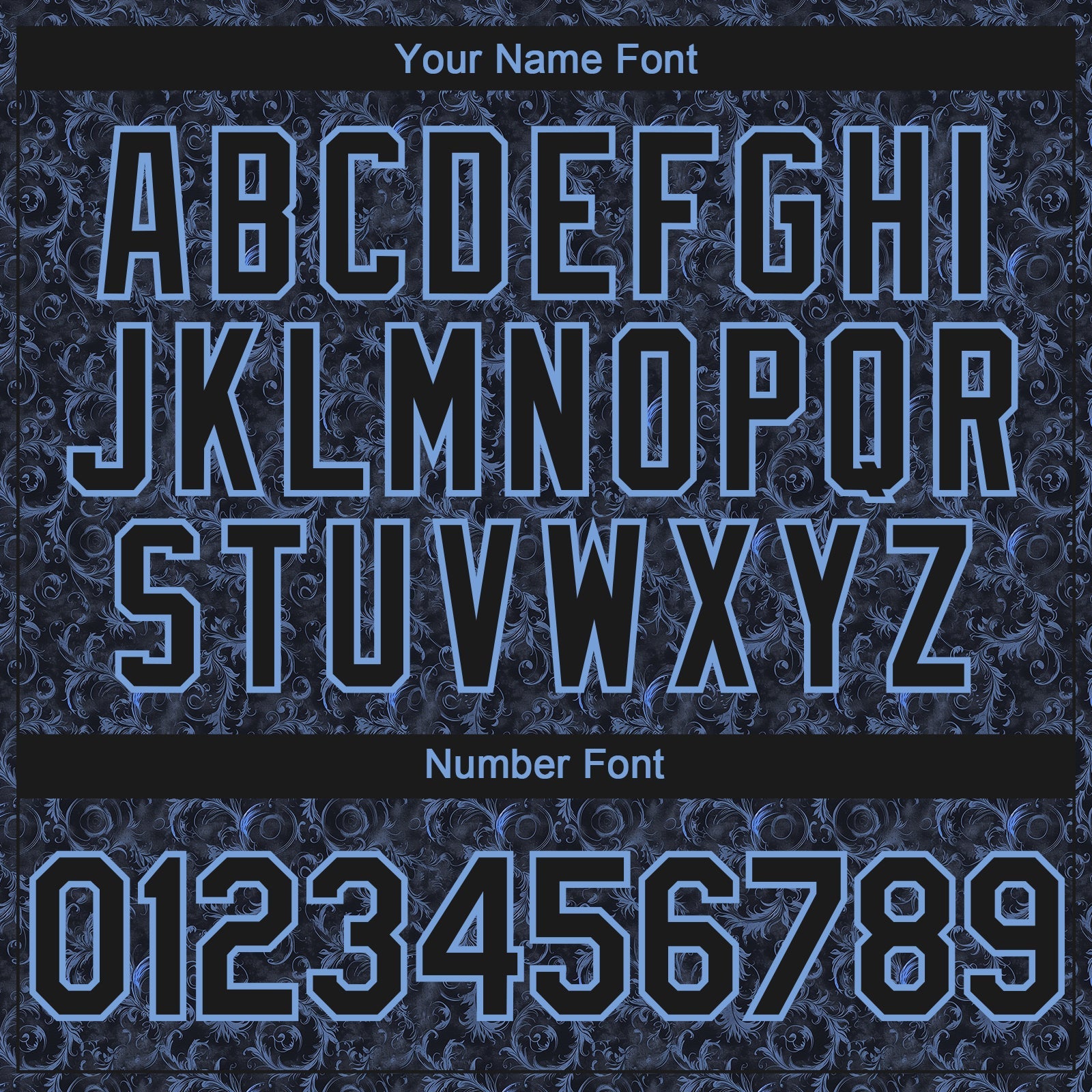 Custom Black Light Blue 3D Pattern Design Flower Authentic Baseball Jersey