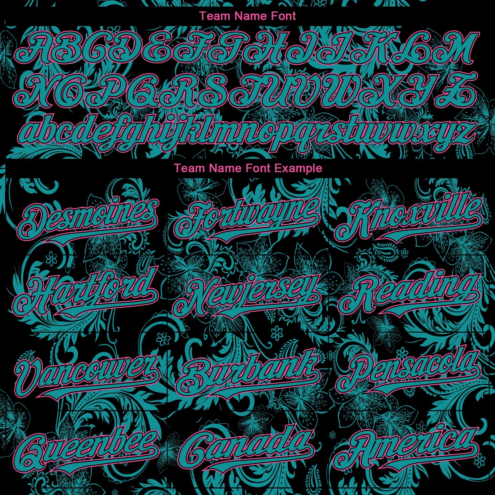 Custom Black Pink-Teal 3D Pattern Design Flower Authentic Baseball Jersey