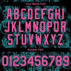 Custom Black Pink-Teal 3D Pattern Design Flower Authentic Baseball Jersey