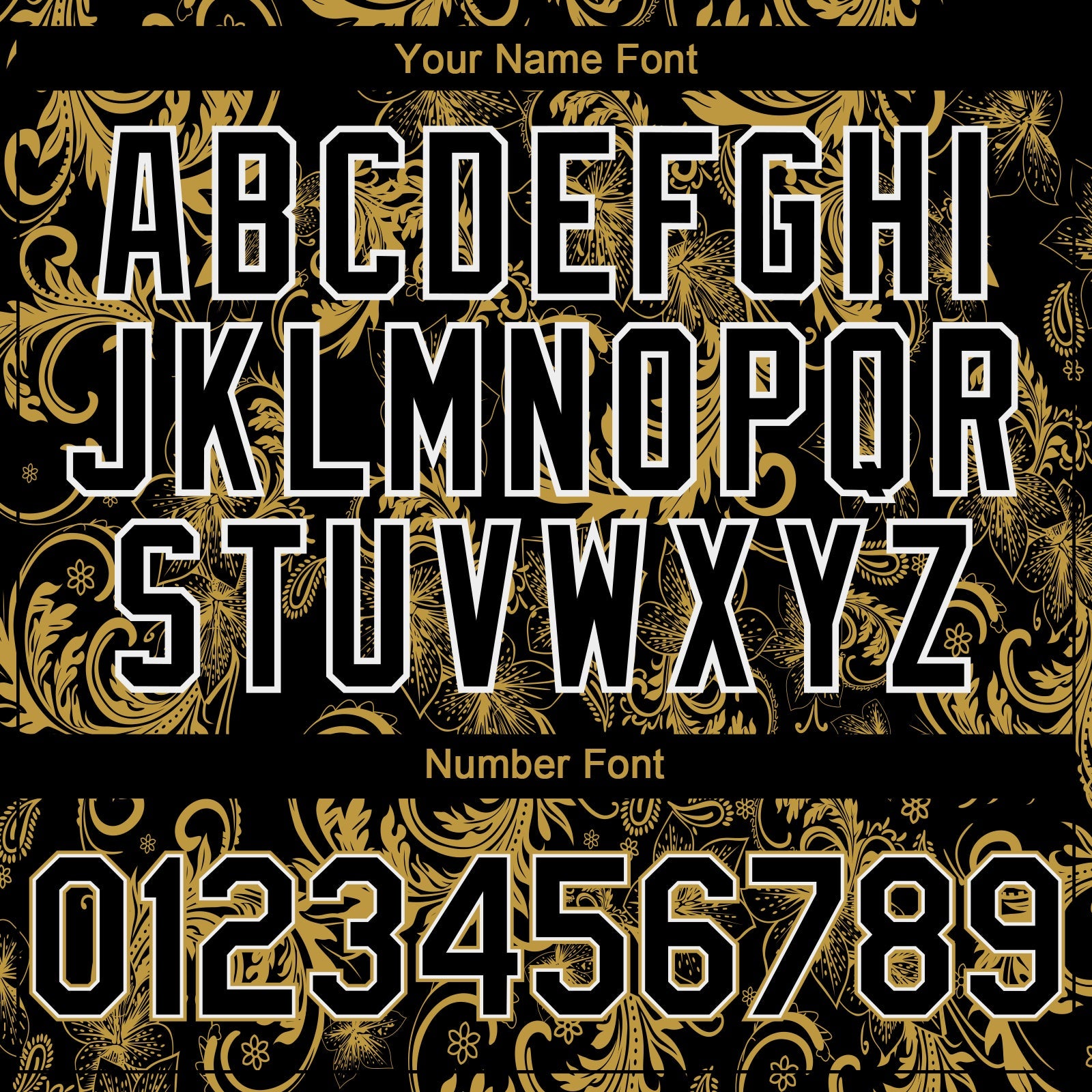 Custom Black Old Gold-White 3D Pattern Design Flower Authentic Baseball Jersey