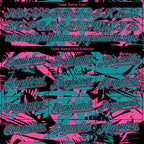 Custom Black Pink-Teal 3D Hawaii Palm Leaves Authentic Baseball Jersey