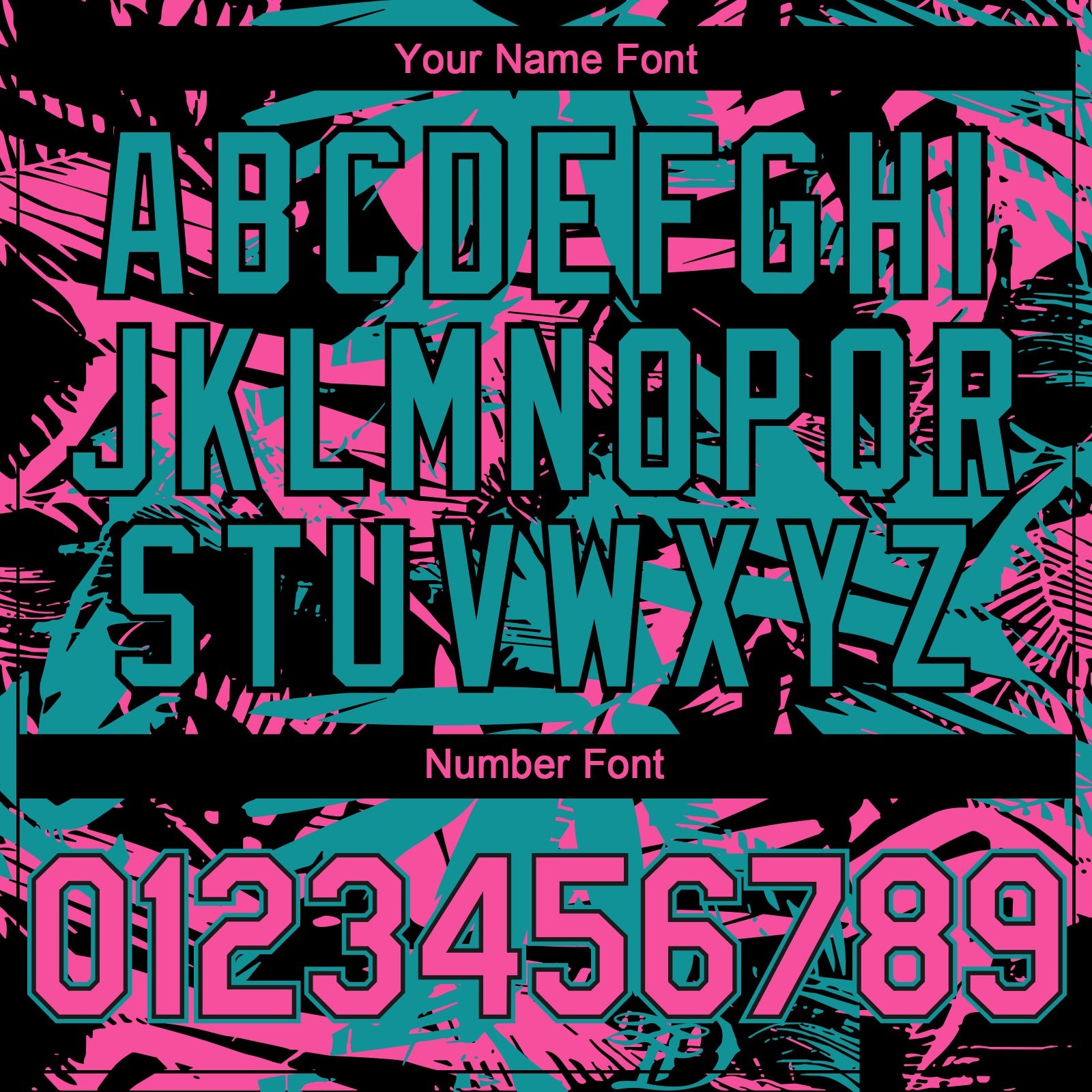 Custom Black Pink-Teal 3D Hawaii Palm Leaves Authentic Baseball Jersey