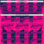 Custom Red Dark Purple-Hot Pink 3D Pattern Design Neon Stripe Sportswear Performance T-Shirt