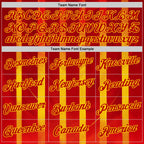 Custom Red Yellow 3D Pattern Design Spain Stripe Sportswear Performance T-Shirt