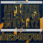 Custom Blue Navy-Yellow 3D Pattern Design Geometric Shape Stripe Sportswear Performance T-Shirt