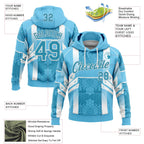 Custom Stitched Blue Panther Blue-White 3D Pattern Design Argentine Inspired Geometric Shape Sportswear Pullover Sweatshirt Hoodie