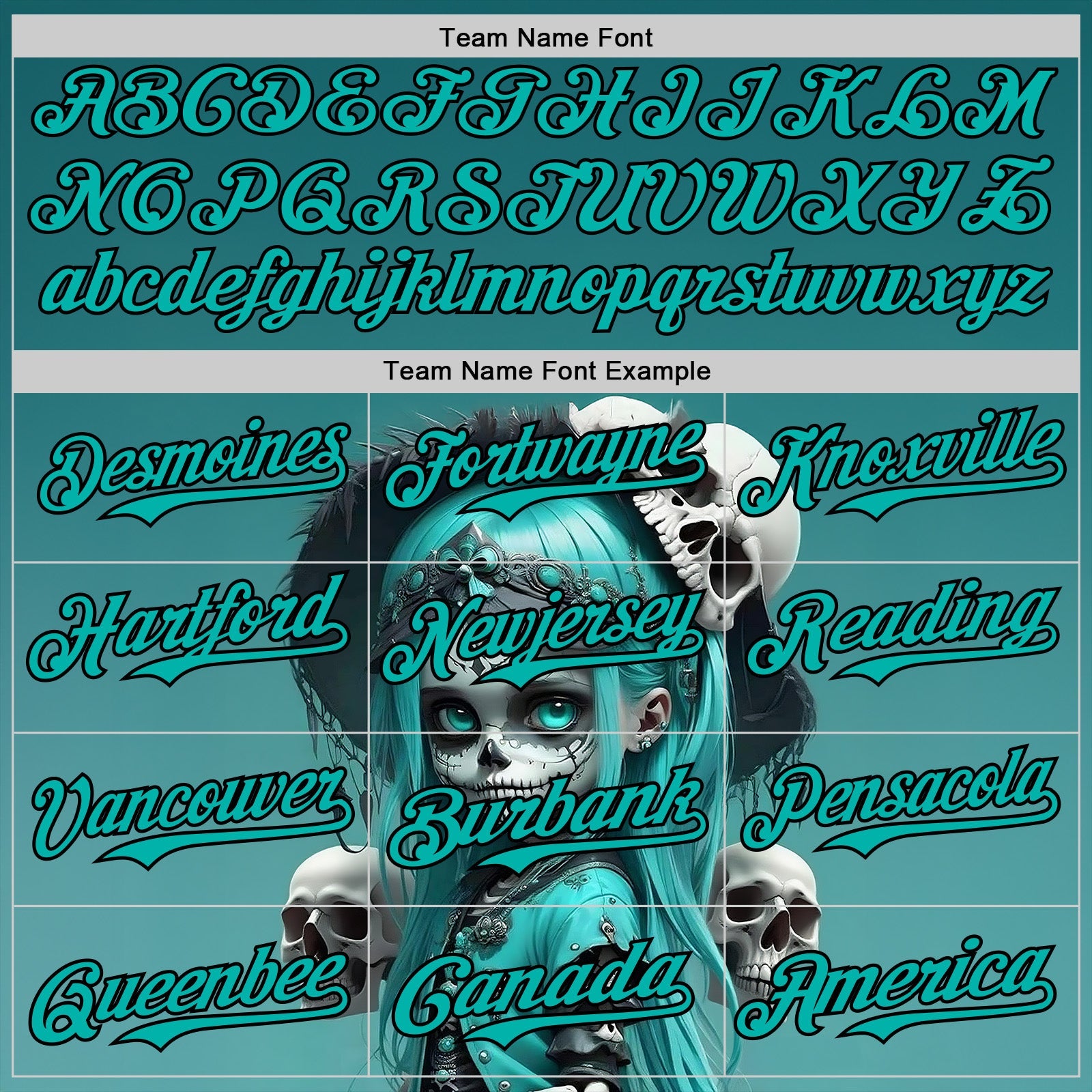 Custom Blue Aqua-Black 3D Halloween Spooky Skull Authentic Baseball Jersey