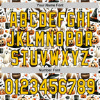 Custom White Yellow-Black 3D Halloween Spooky Pumpkin Authentic Baseball Jersey