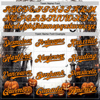 Custom White Bay Orange-Black 3D Halloween Spooky Pumpkin Authentic Baseball Jersey