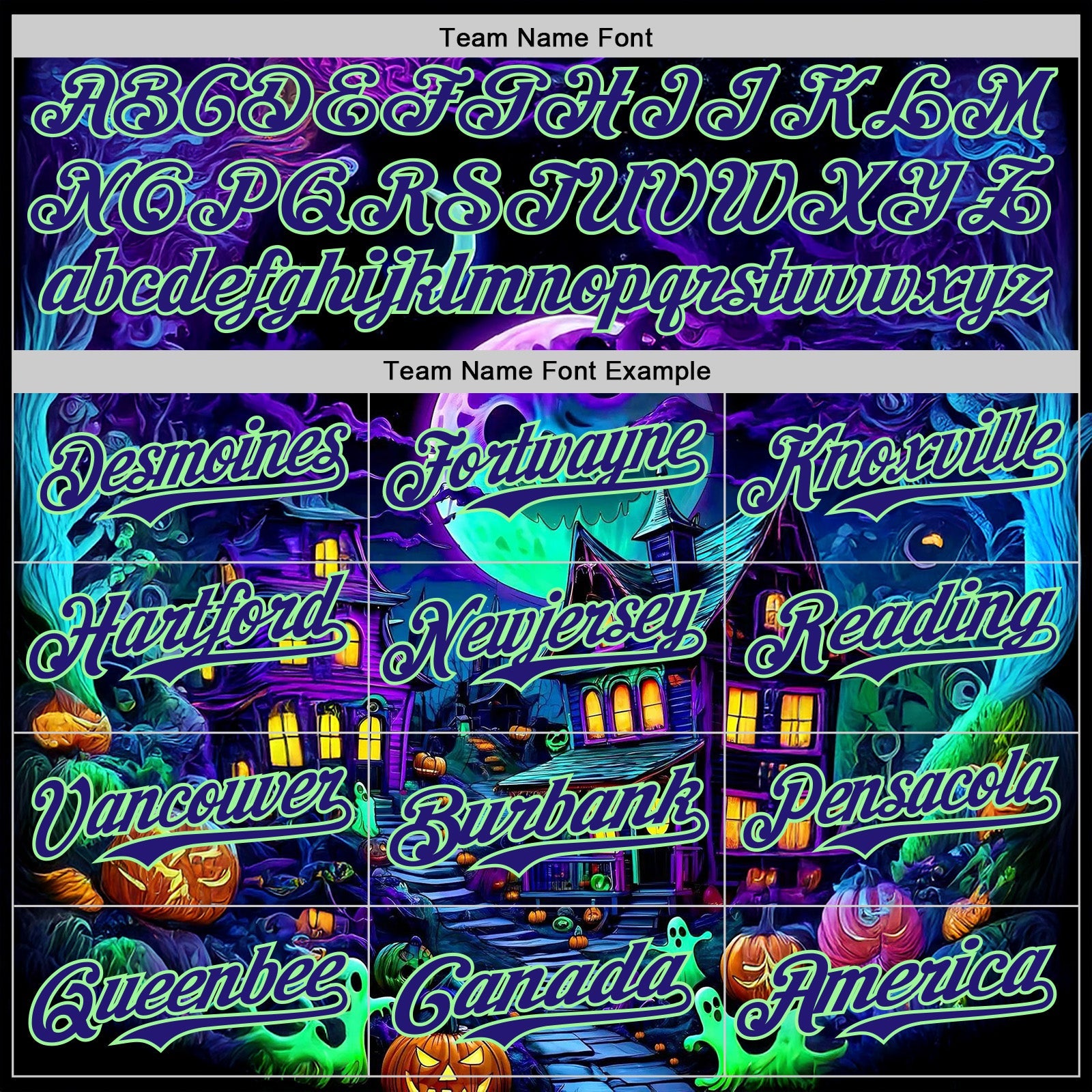 Custom Black Dark Purple-Pea Green 3D Halloween Spooky Pumpkin Authentic Baseball Jersey