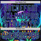 Custom Black Dark Purple-Pea Green 3D Halloween Spooky Pumpkin Authentic Baseball Jersey