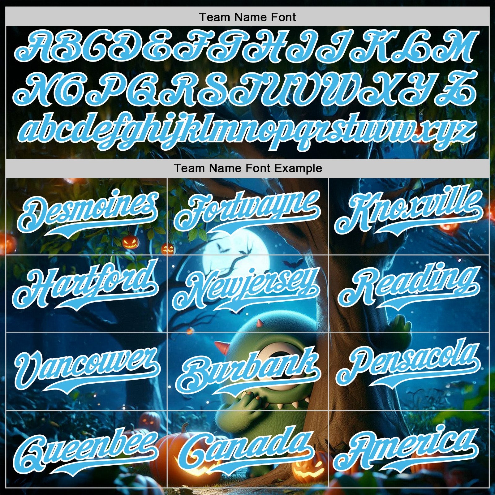 Custom Black Sky Blue-White 3D Halloween Spooky Pumpkin Authentic Baseball Jersey