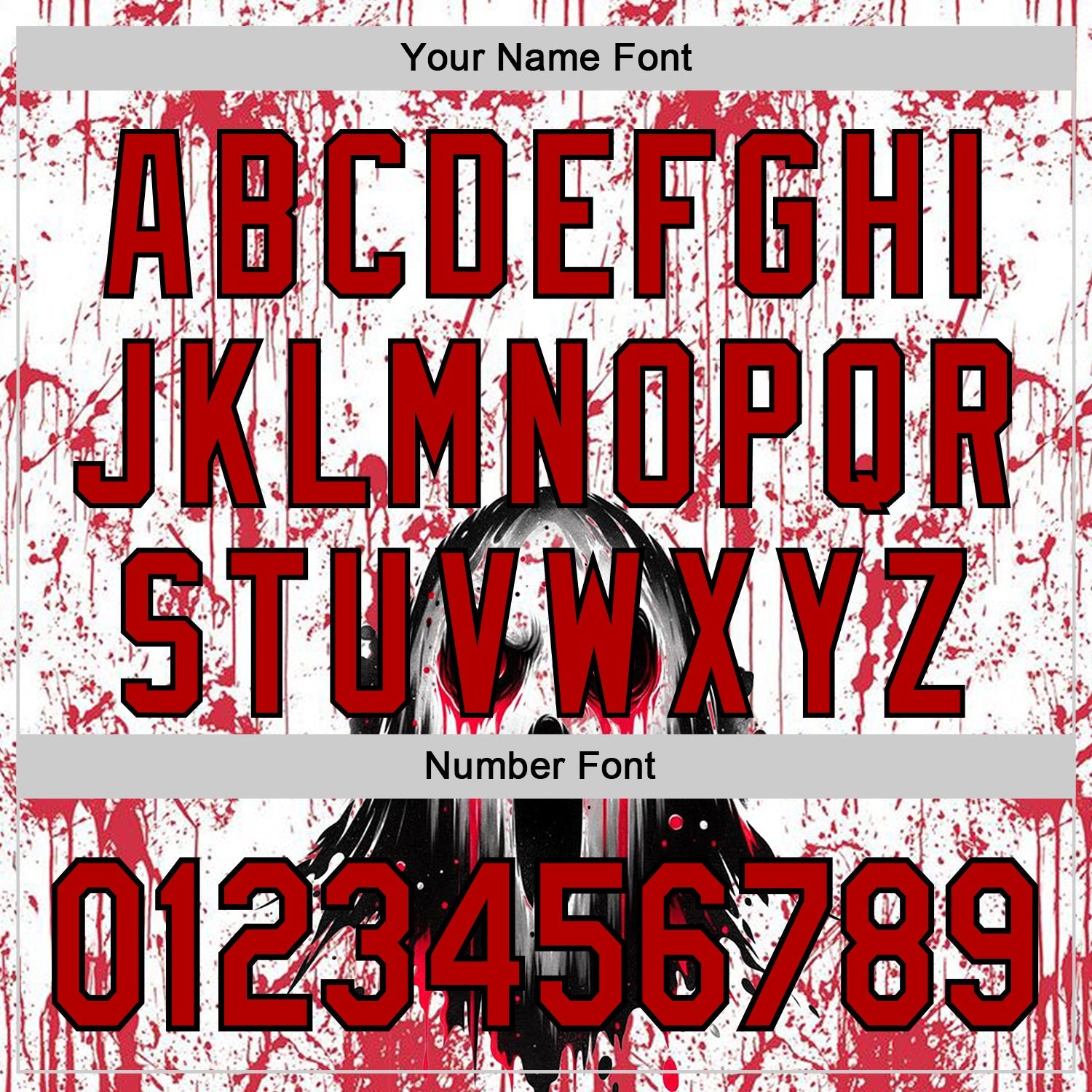 Custom White Red-Black 3D Halloween Creepy Blood Horror Authentic Baseball Jersey