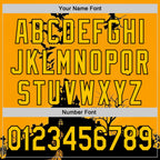 Custom Yellow Black 3D Halloween Spooky Pumpkin Bat Authentic Baseball Jersey