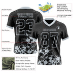 Custom Black Silver 3D Pattern Splash Authentic Football Jersey