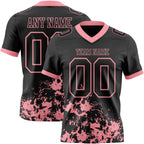 Custom Black Medium Pink 3D Pattern Splash Authentic Football Jersey