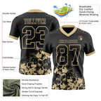 Custom Black Vegas Gold 3D Pattern Splash Authentic Football Jersey