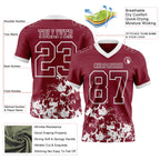 Custom Crimson White 3D Pattern Splash Authentic Football Jersey