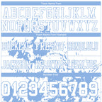 Custom White Light Blue 3D Pattern Splash Authentic Football Jersey