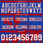 Custom Thunder Blue White-Red 3D Pattern Splash Authentic Football Jersey