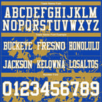 Custom Thunder Blue White-Old Gold 3D Pattern Splash Authentic Football Jersey