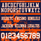 Custom Navy White-Orange 3D Pattern Splash Authentic Football Jersey