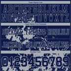 Custom Navy Gray 3D Pattern Splash Authentic Football Jersey