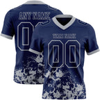 Custom Navy Gray 3D Pattern Splash Authentic Football Jersey