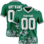 Custom Kelly Green White-Gray 3D Pattern Splash Authentic Football Jersey