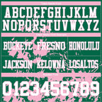 Custom Kelly Green White-Light Pink 3D Pattern Splash Authentic Football Jersey
